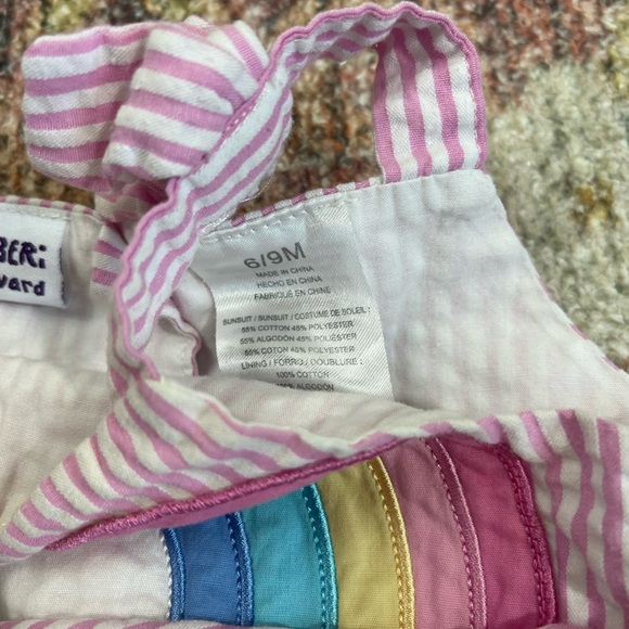 Blueberi Boulevard Rainbow Seersucker Baby Girls Dress Size 6/9M - Picture 3 of 4